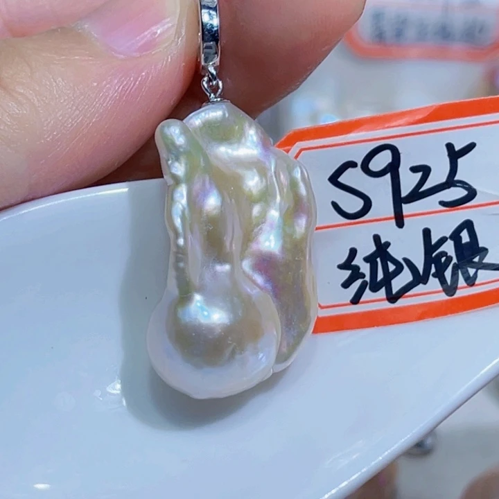 淡水珍珠银S925镶嵌颈饰