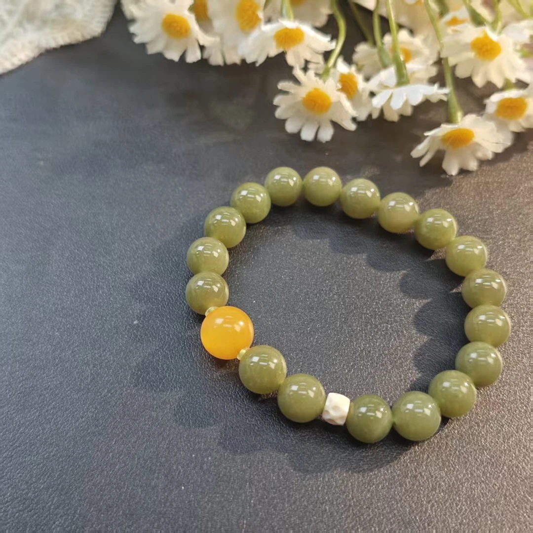 XF497和田玉蜜蜡路路通手链10+（多样发其一）