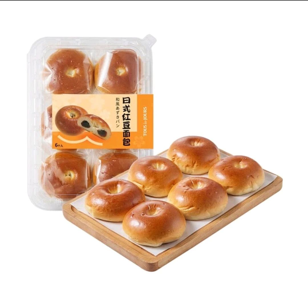 多乐之日 日式红豆面包540g（90g*6）早餐蛋糕整箱