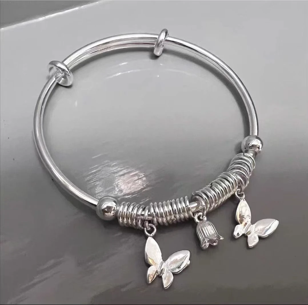 足银手镯 足银手镯 编号949：比翼双飞手镯