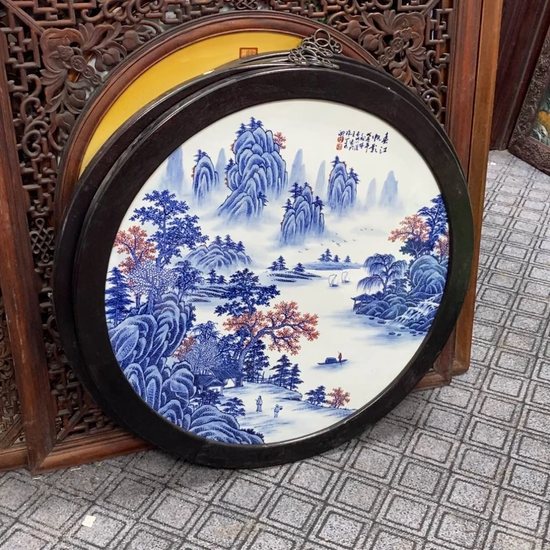 瓷片90*90*1景德镇瓷板画柴窑烧制