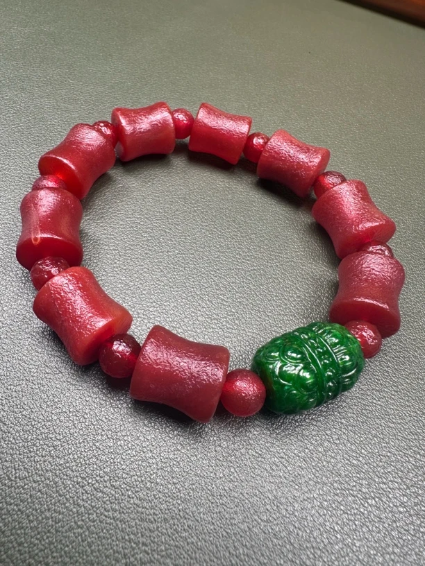 藏式经典老唐手串 老翠 （1.0）