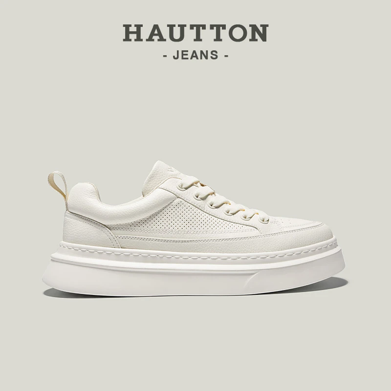 小白鞋百搭透气休闲鞋潮流厚底鞋子男士小白鞋百搭透气931XB5437