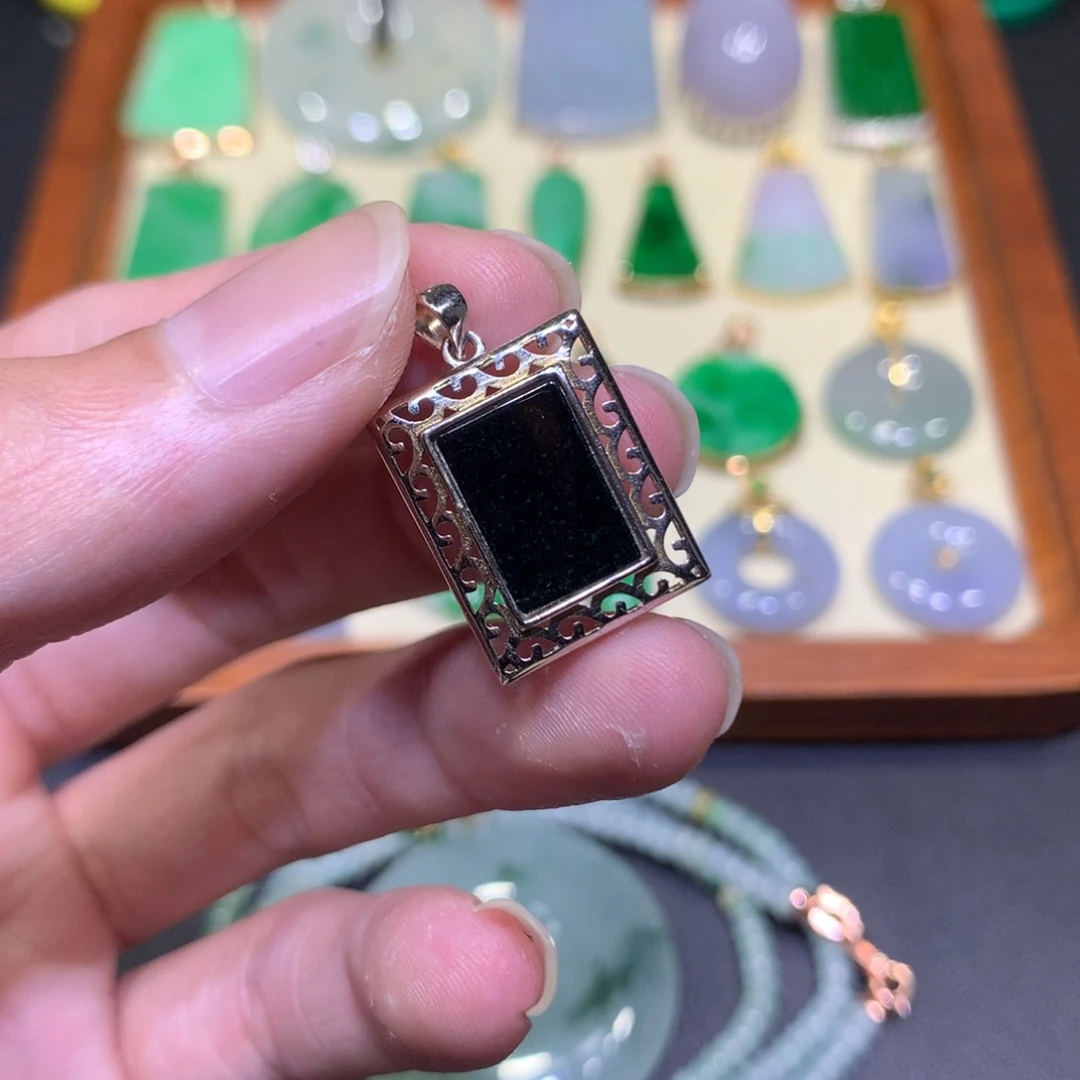 翡翠银S925镶嵌吊坠(不含链)