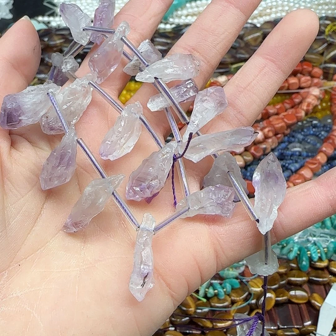 玛瑙/玉髓珠宝半成品合金紫水晶晶牙一条