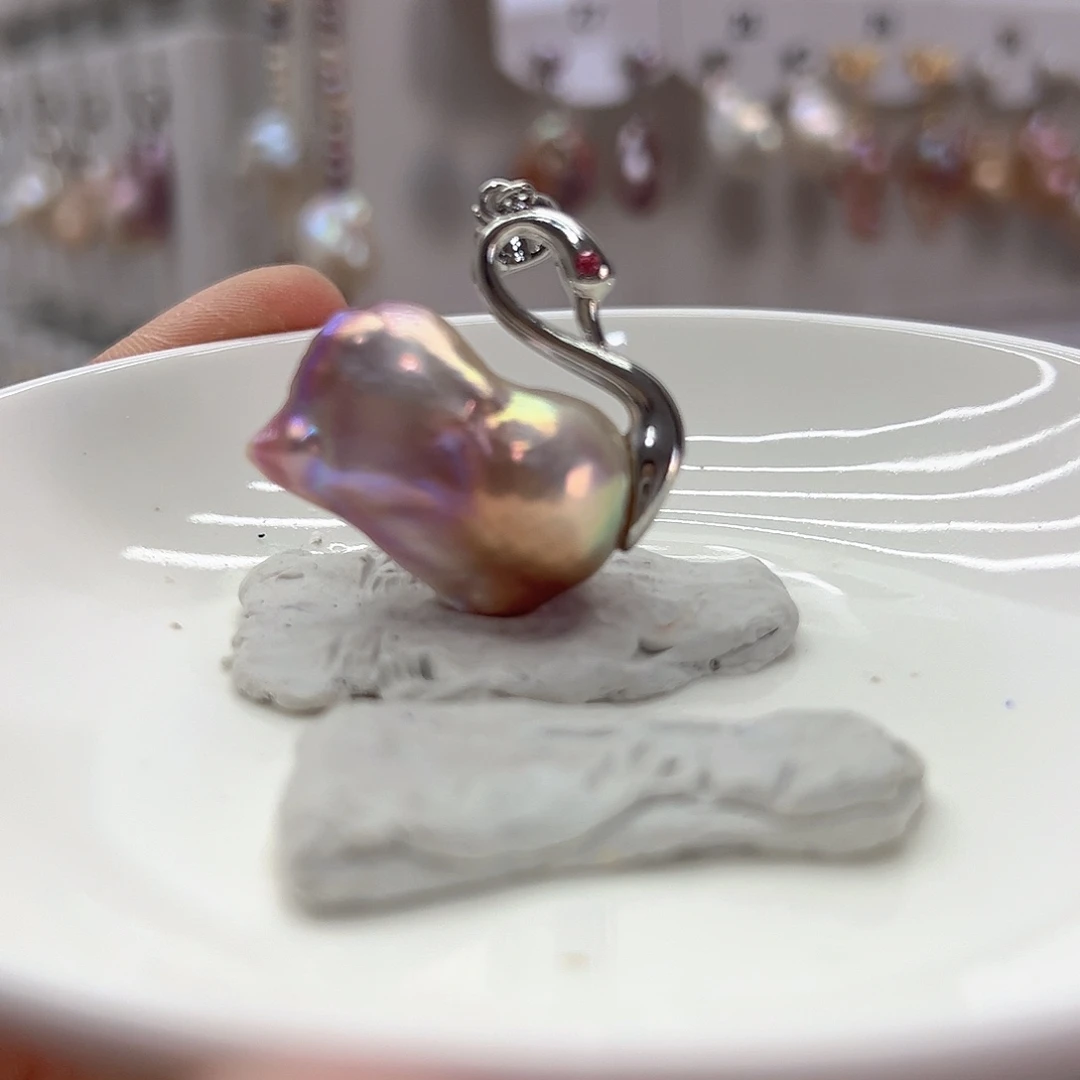 耳饰淡水珍珠银S925镶嵌