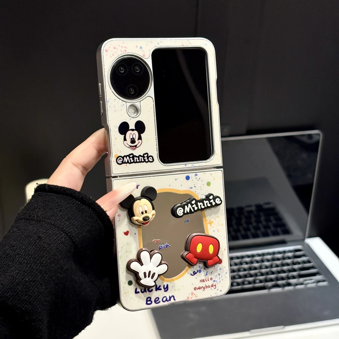 （oppofindn3系列）金属折叠适用findn2手机壳n3flip女彩色泼墨米奇