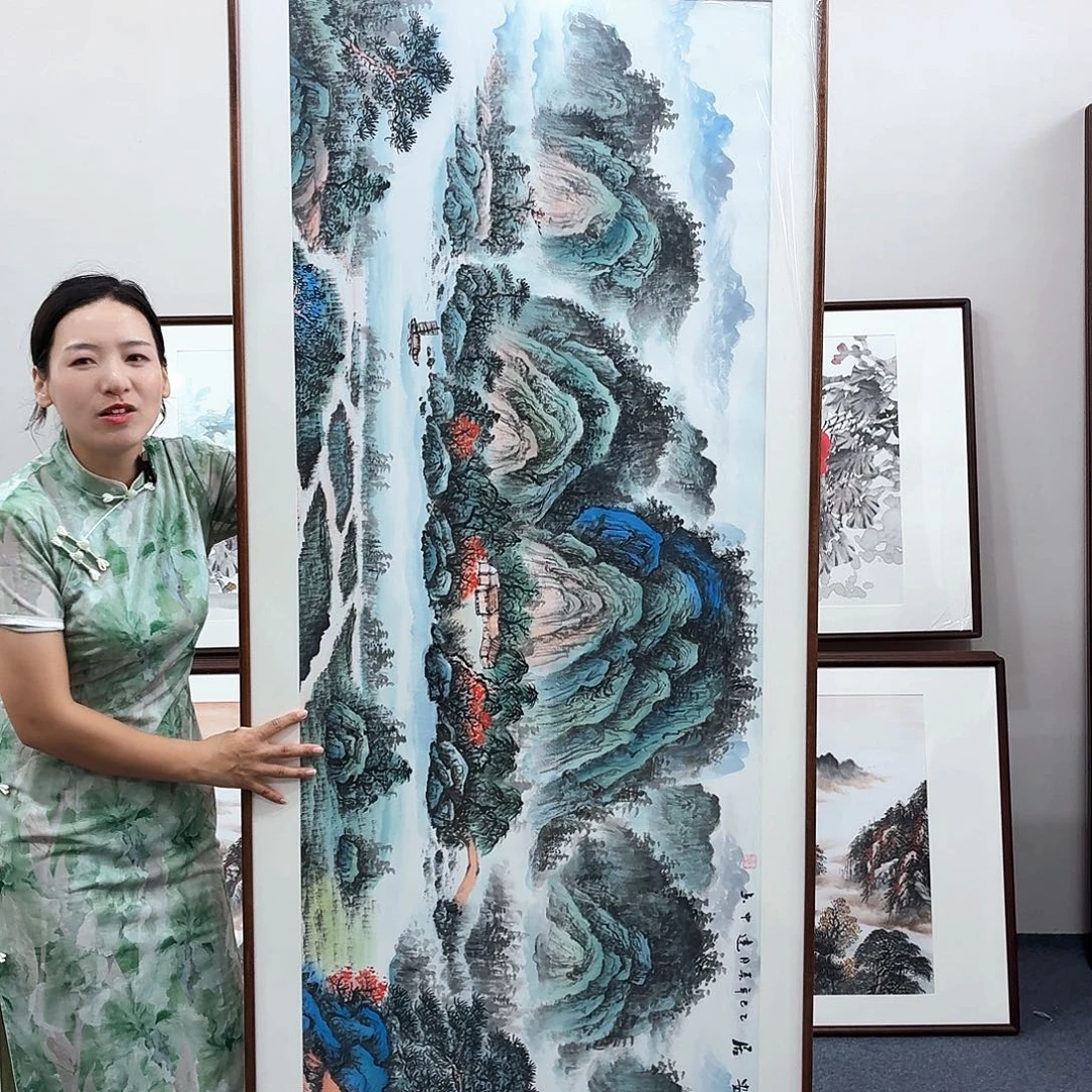 国画手绘作品210×80尺寸
