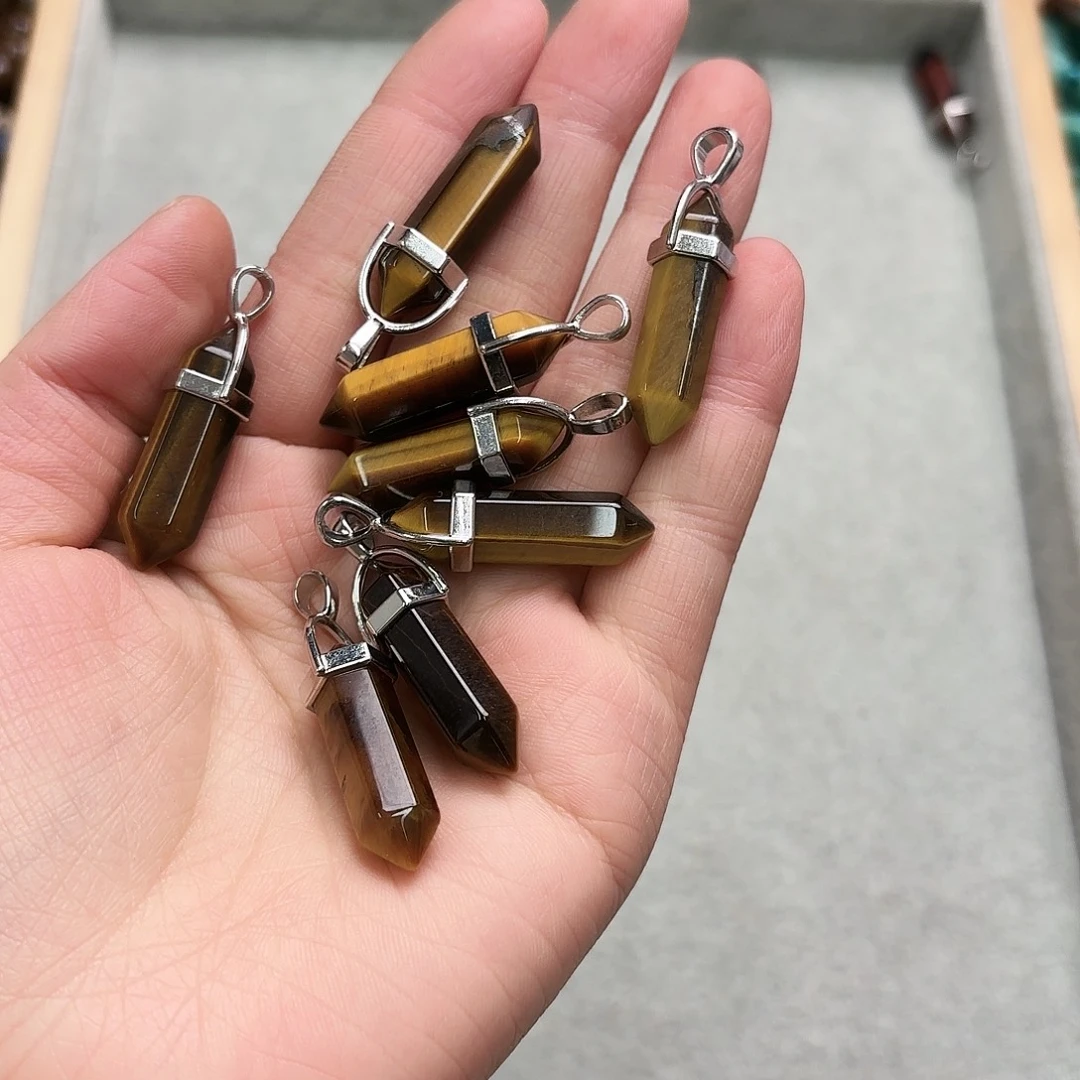 玛瑙/玉髓未镶嵌珠宝半成品虎眼吊坠2颗