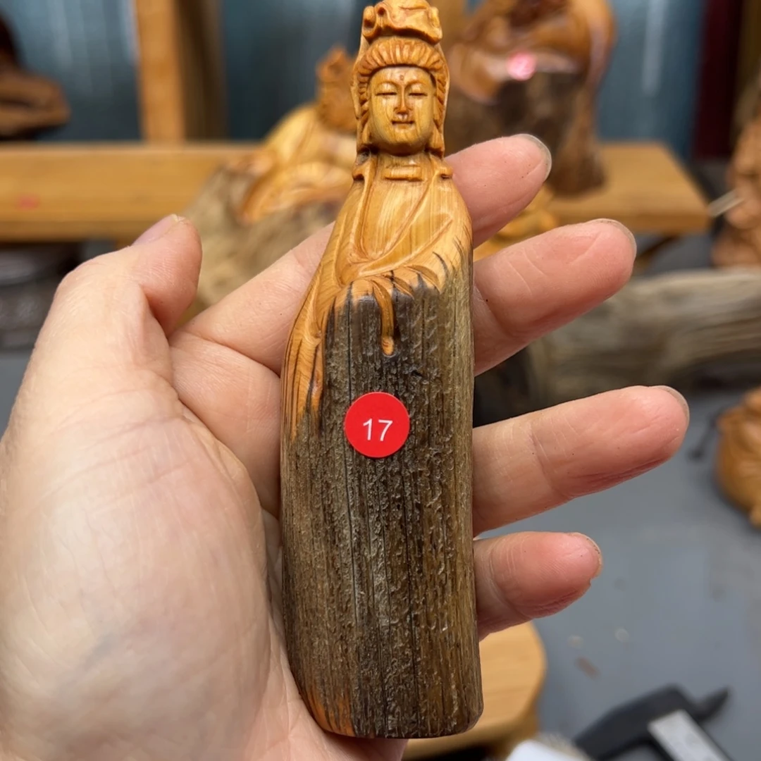 东***_木崖柏木摆件手把件，