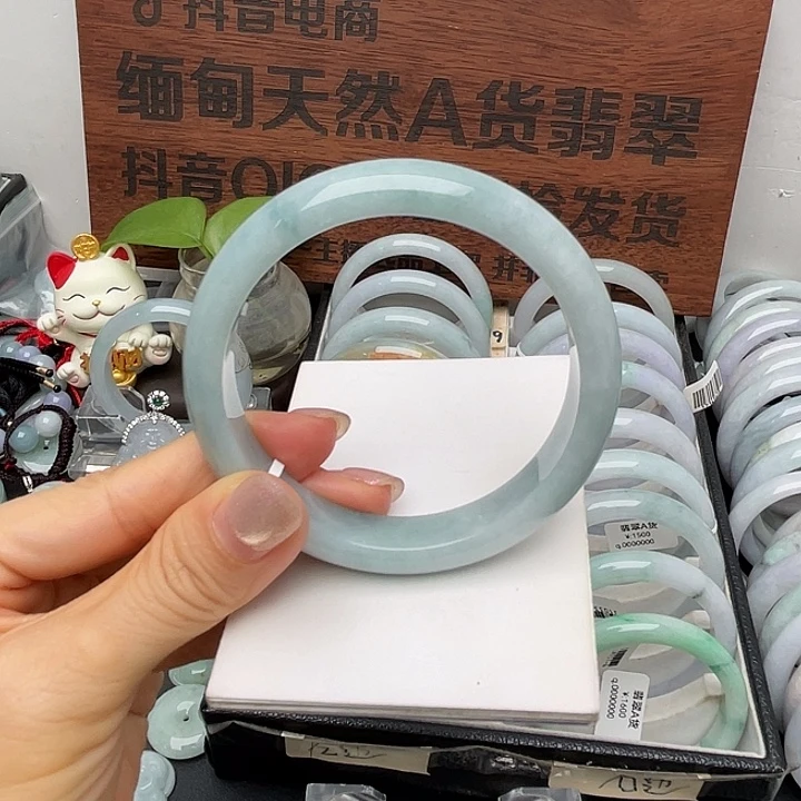 弯***福翡翠未镶嵌手镯59.8正圈