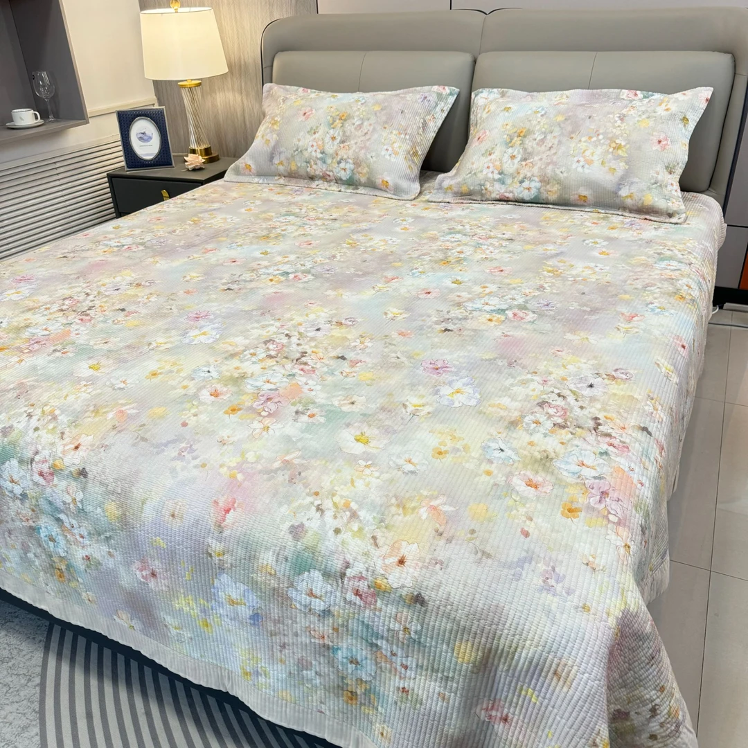 【紫陌绗缝】230cm*250cm天丝绗缝三件套（赠送同款枕套一对）