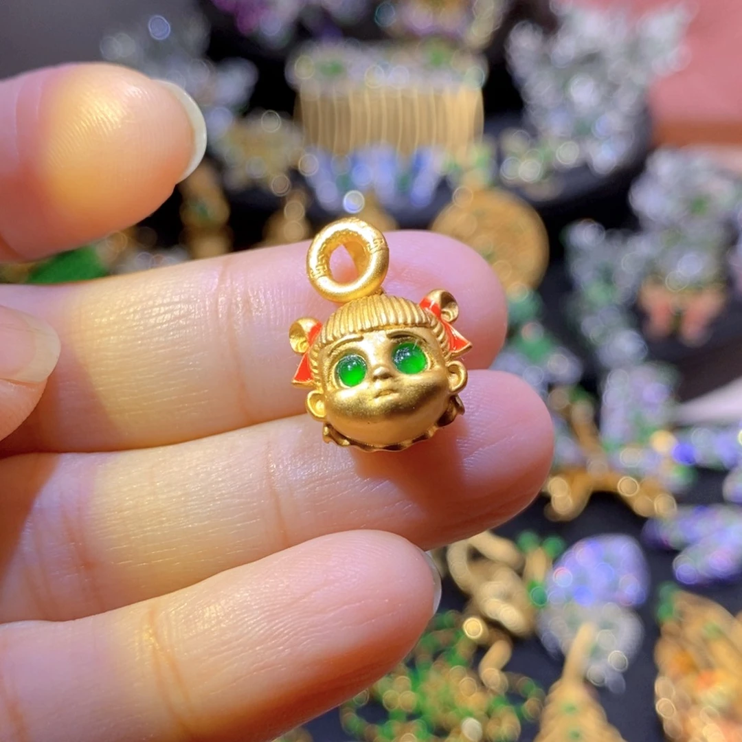 吊坠(不含链)银S925镶嵌翡翠