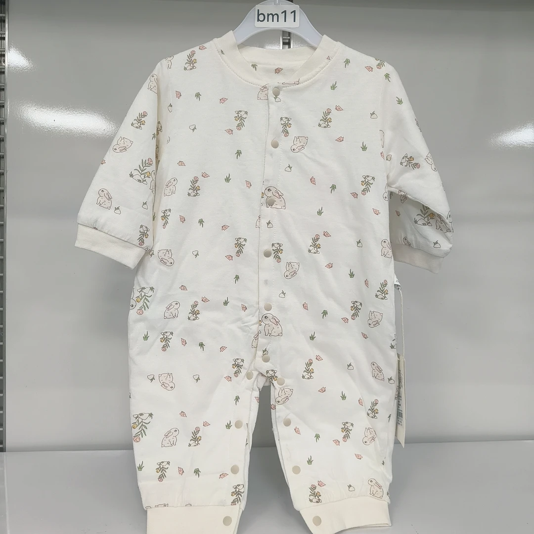 婴幼儿秋冬季薄棉连体衣纯棉闭裆宝宝男女宝舒适哈衣爬服