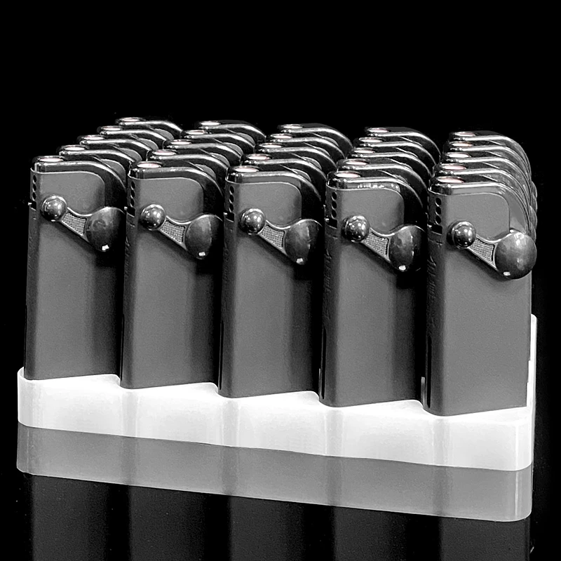 网红经典款下拉式直冲防风打火机定制订做印字金属耐用创意可充气