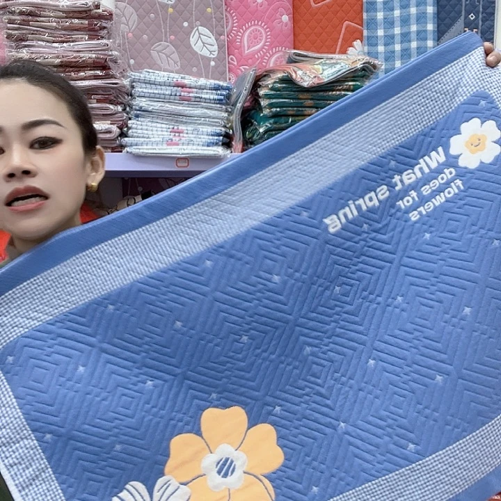 棉蓝色大花纯棉纱布