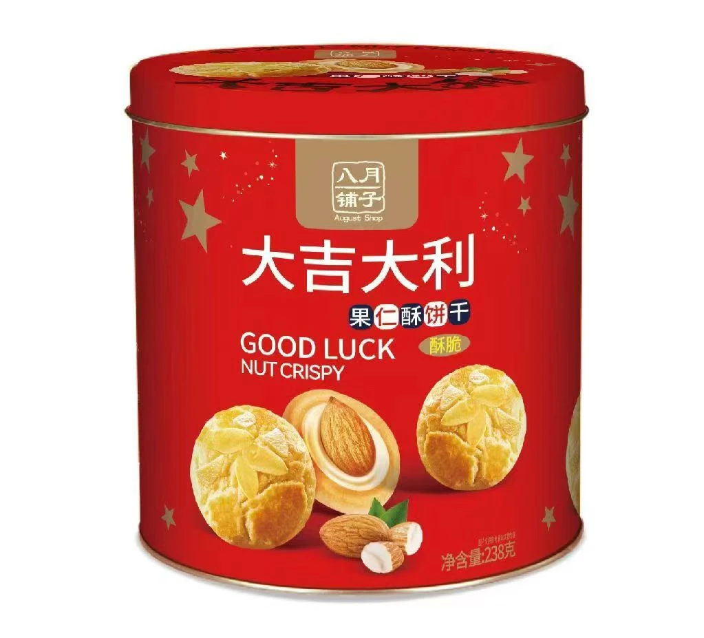 八月铺子大吉大利果仁酥饼干酥脆年货送礼238g桶装