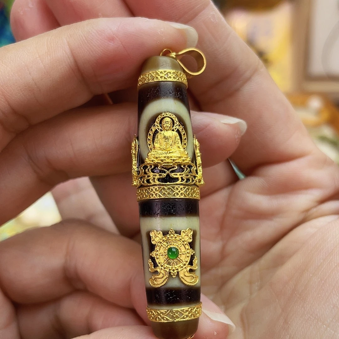 18K金镶嵌吊坠(不含链)玛瑙/玉髓