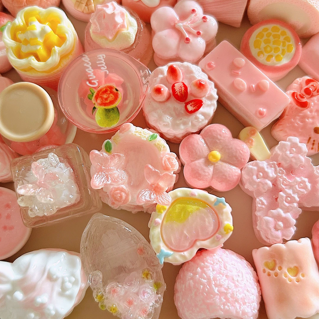 （粉色系清仓）食玩树脂玩具奶油胶配件创意手工饰品diy