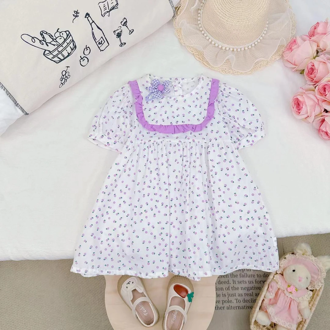 夏款新款女童韩版洋气小碎花连衣裙.D-CD29