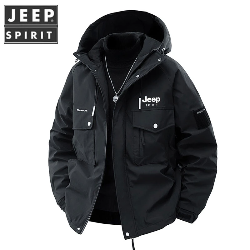 JEEPSPIRIT/吉普棉衣男防风保暖工装冲锋衣棉服大码冬棉外套棉袄