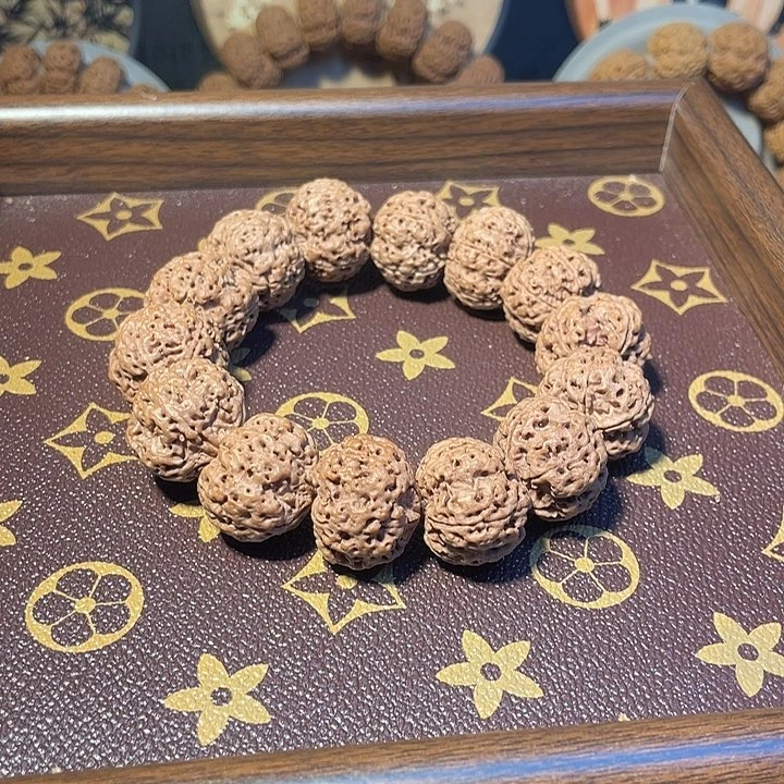金刚菩提手串22mm梅花双龙 纹路感强