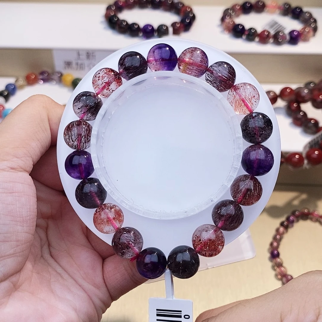 未镶嵌手链水晶黑加侖10+