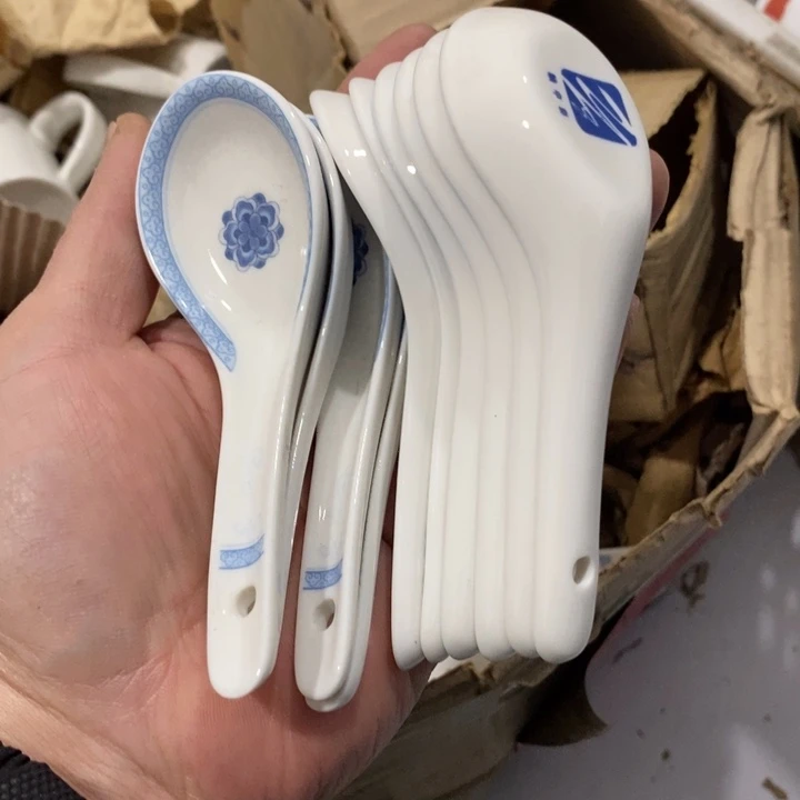 瓷片釉中彩小勺10个