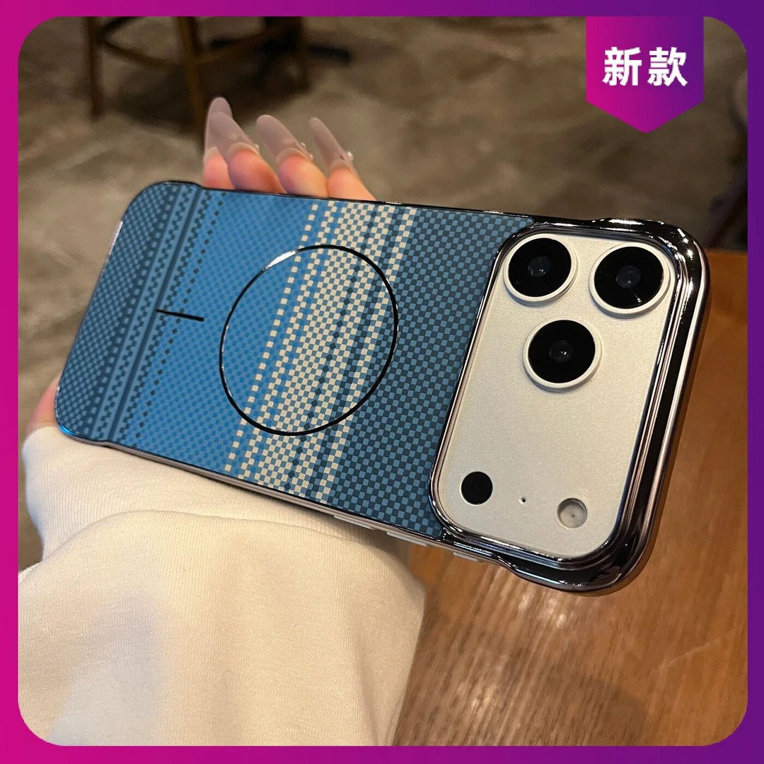 碳纤维纹适用于苹果17promax手机壳iPhone超薄无边框磁吸简约小众