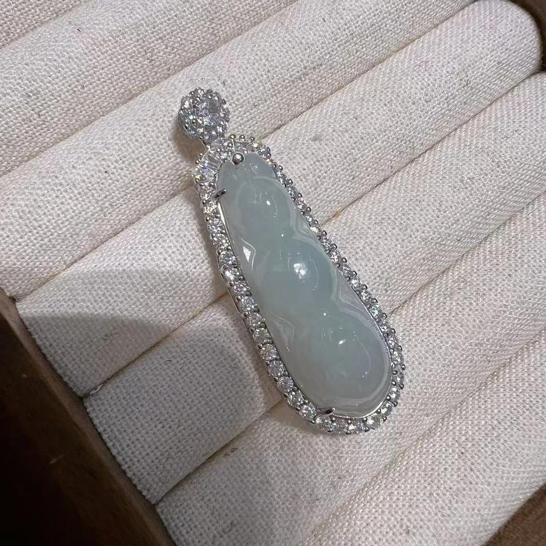 吊坠925银 （不含链）旺莱 918 豪镶大富贵豆银坠子 凤梨严选