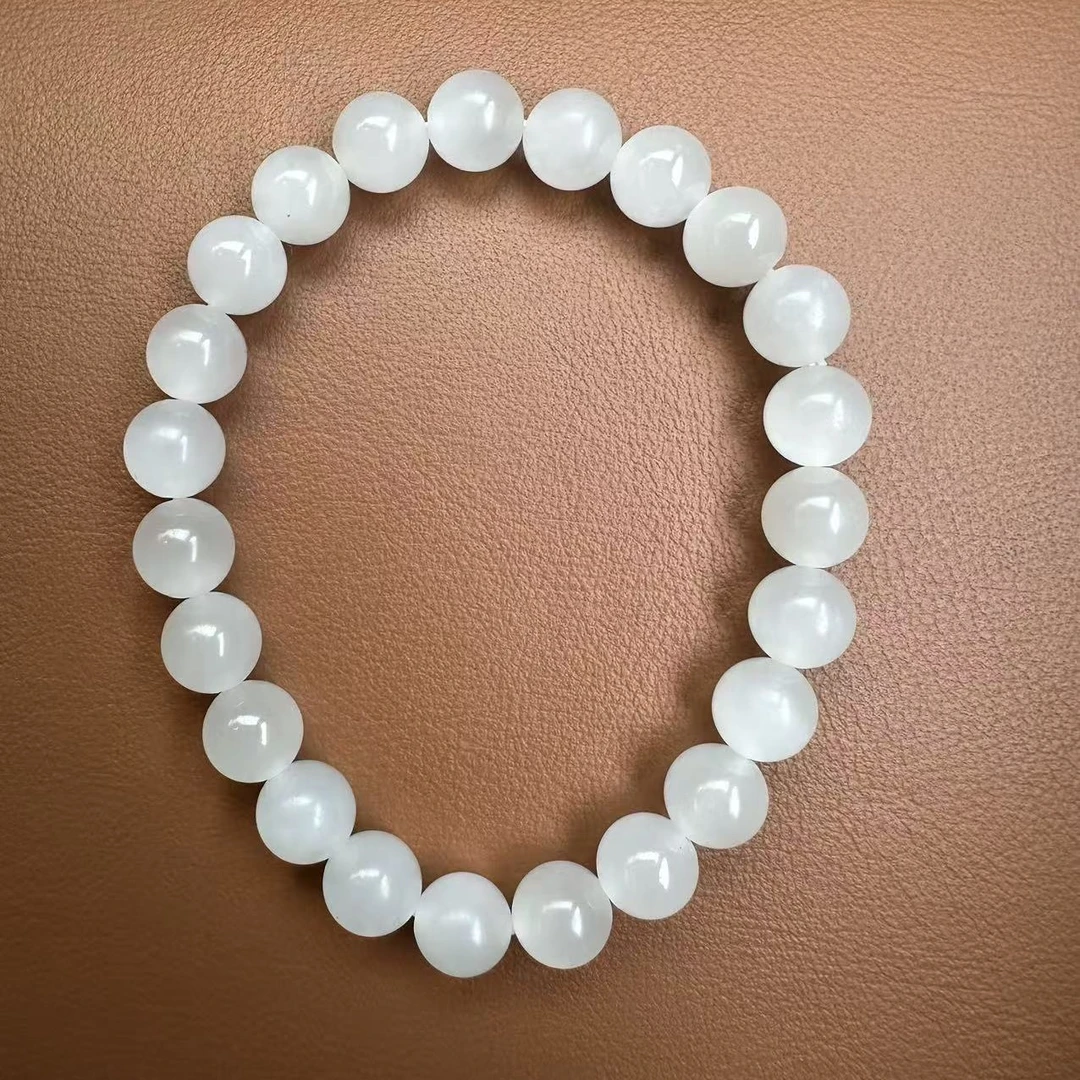 和田玉 起冰白玉手串气质显白