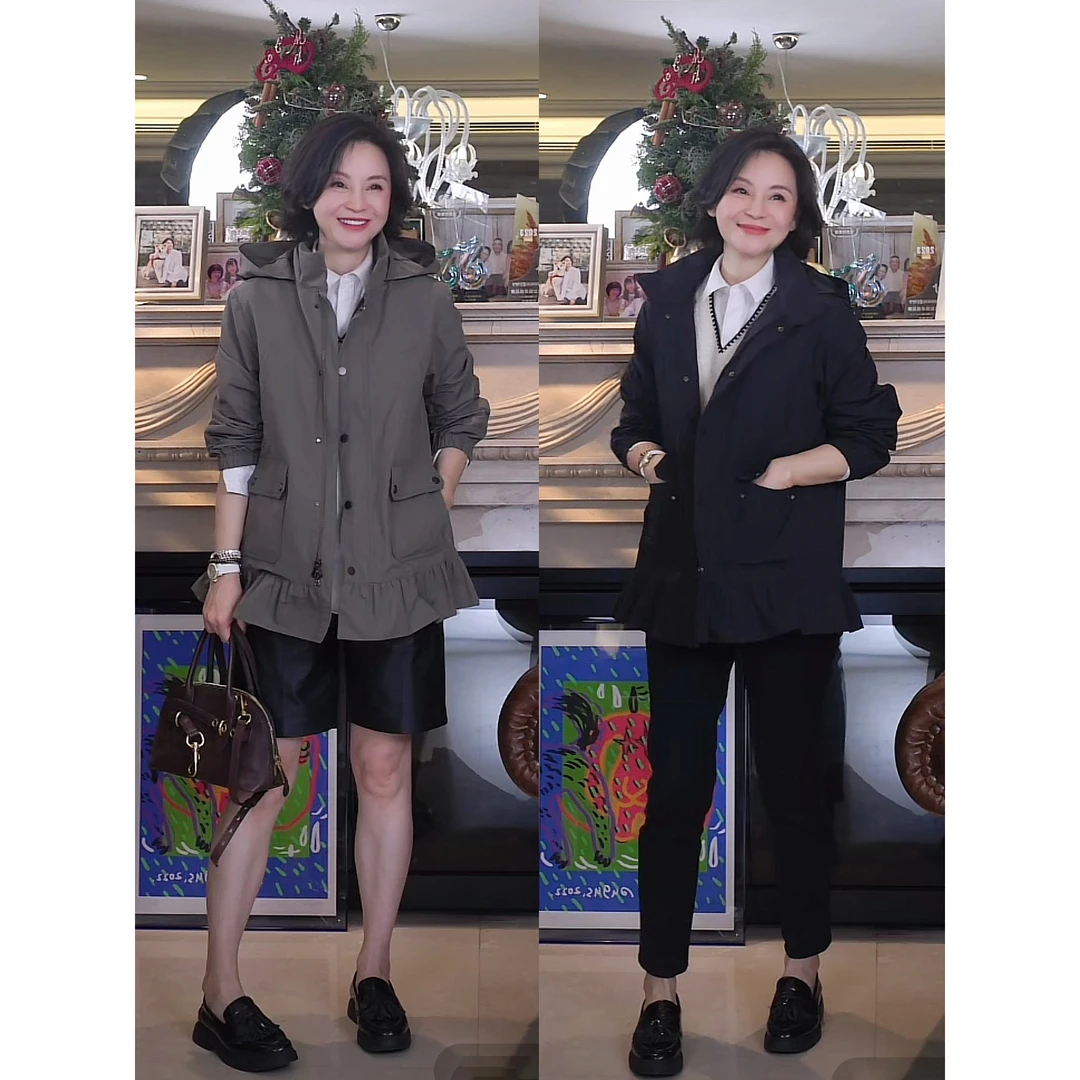 我是摩羯 BBR荷叶边风衣 新疆长绒棉连帽休闲城市户外外套