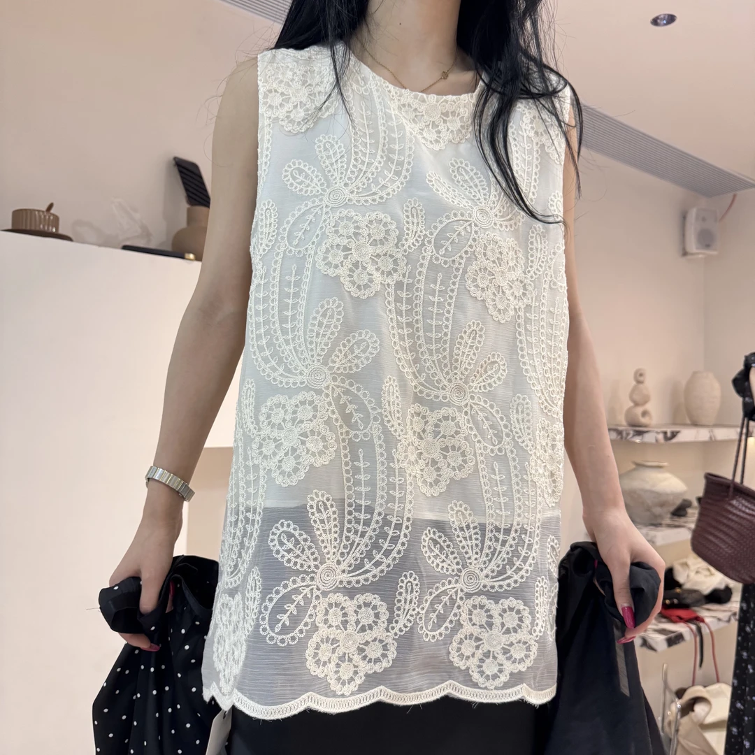 香香老板娘定制镂空圆领上衣#3250