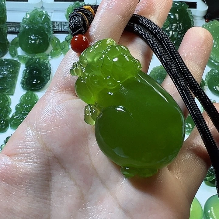 蛇纹石玉手把件未镶嵌欢*