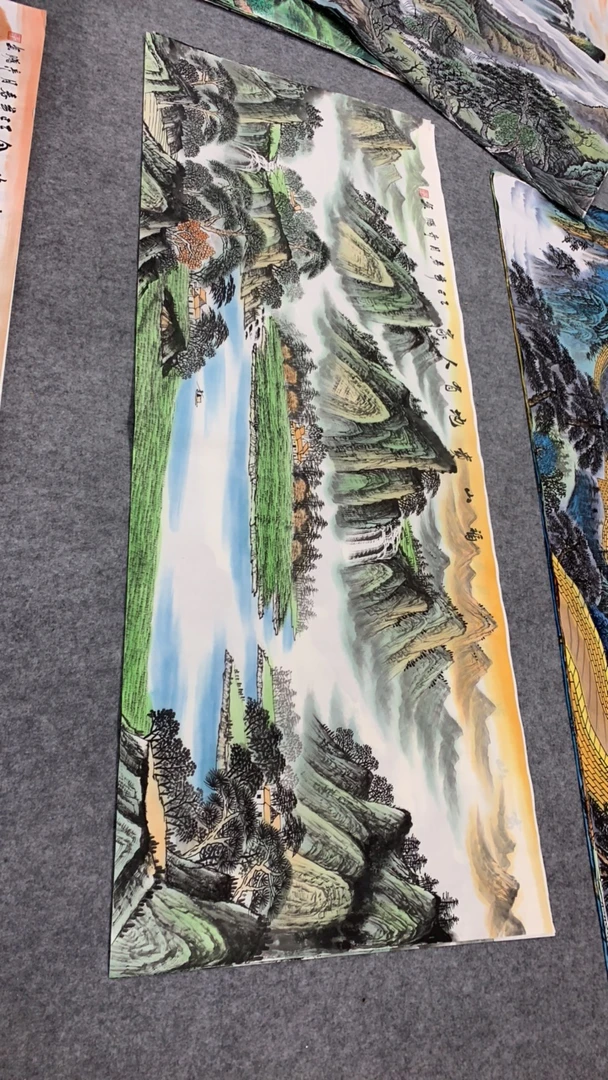 《福山贵地》 画芯尺寸：180cm*70cm山水画客厅办公室挂画