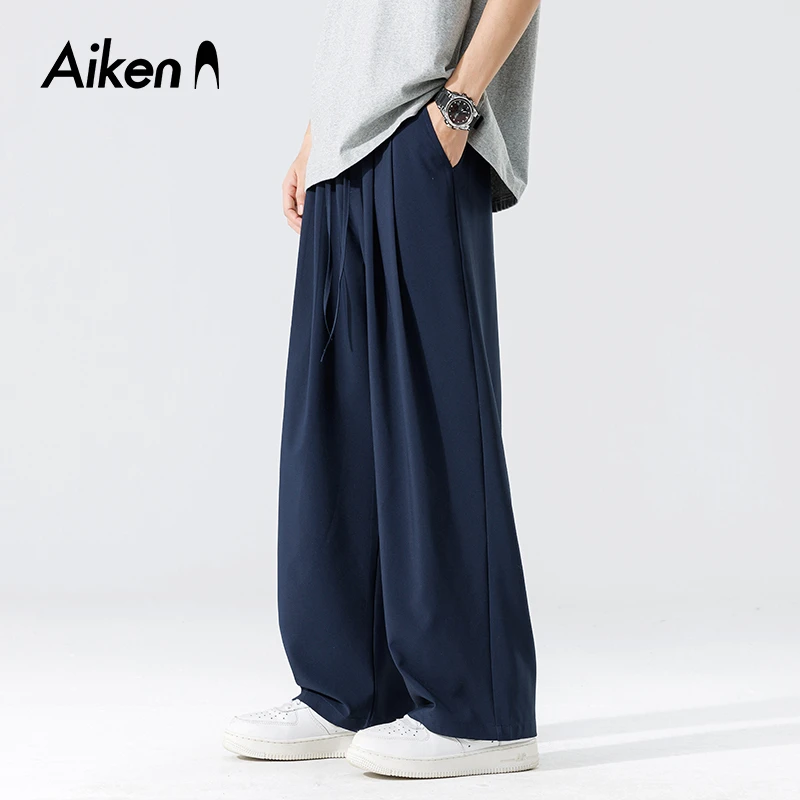 Aiken爱肯都市抗皱阔腿裤