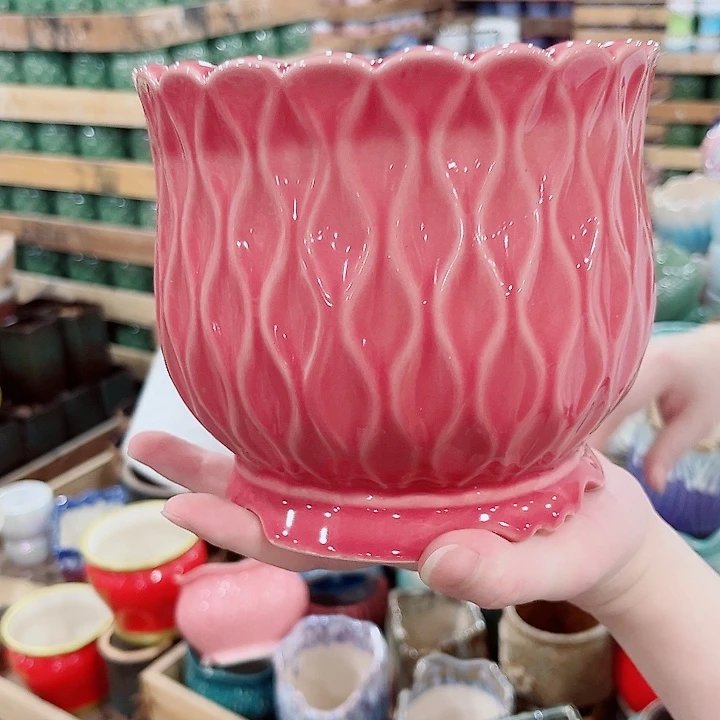 有孔.凑单10元陶瓷花盆发货！