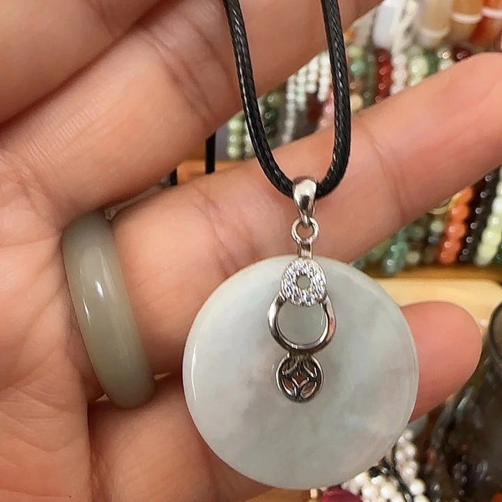 翡翠银S925镶嵌颈饰吊坠