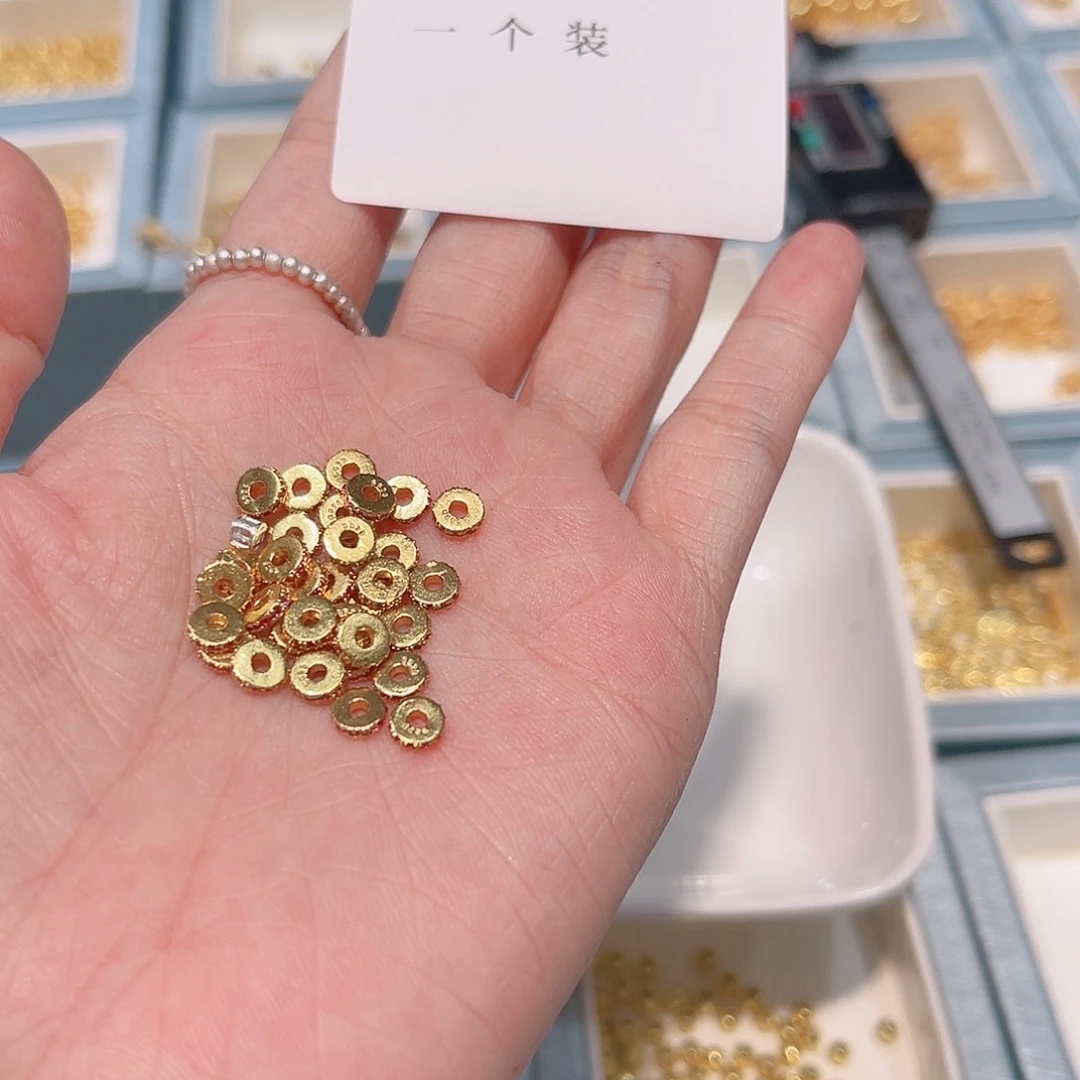 水晶珠宝半成品银S925镀金镶嵌162 。