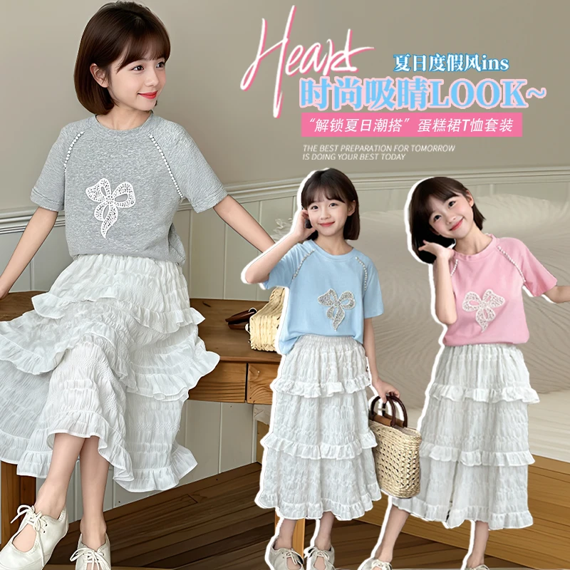 女童春夏装洋气连衣裙公主裙童装裙子少女风女童短袖连衣裙夏季