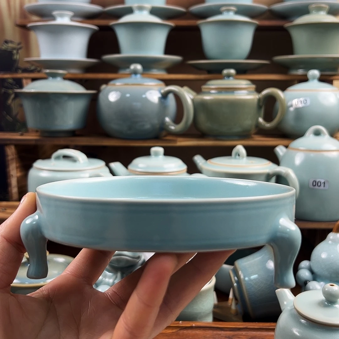 仿古釉水三足洗二级品