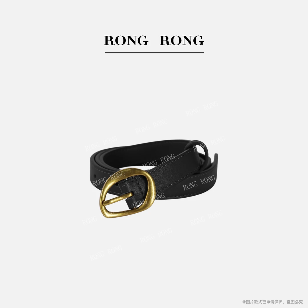 溶溶J RONGRONG 头层牛皮简约休闲百搭金属扣皮带PD83667