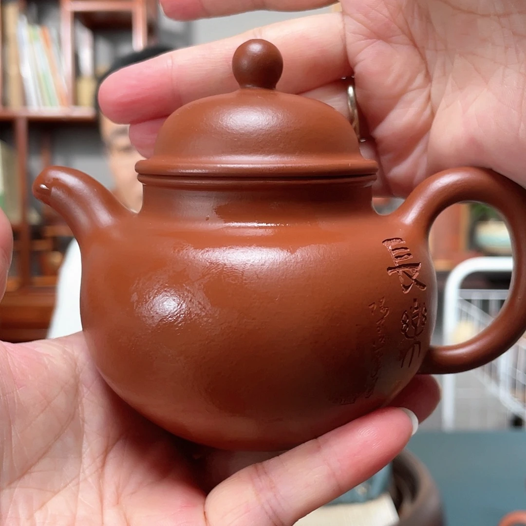 茶壶朱泥老朱泥掇球