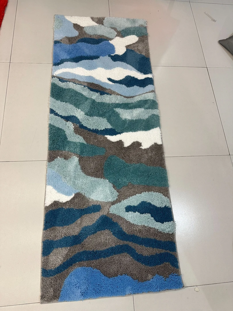 海洋高级家用植绒地毯客厅卧室门垫进门入户吸水卫生间地垫