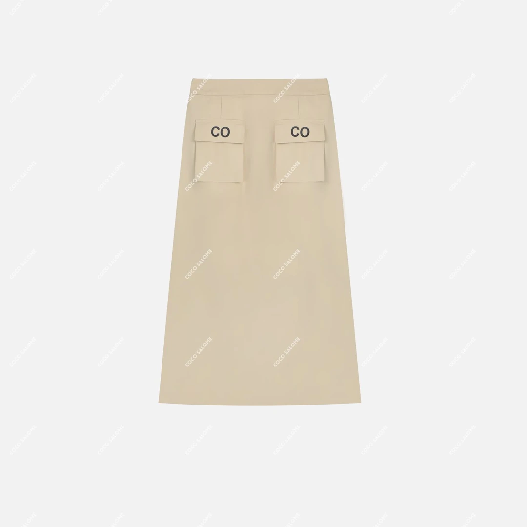 安安推荐【原生半裙】100棉松紧腰前口袋A字半身裙BL-BQS31391N