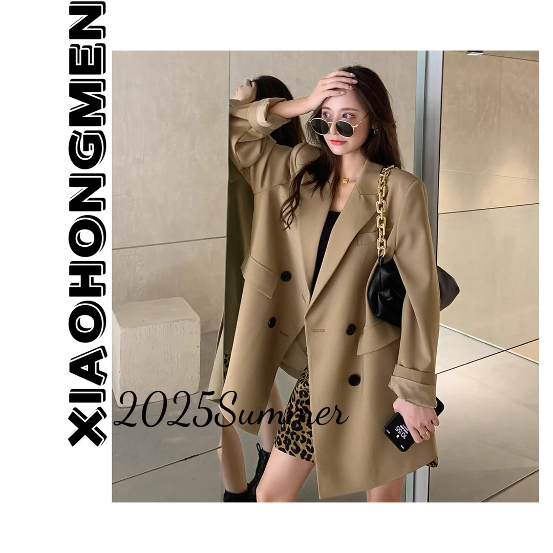 A701  2025秋季新款高级韩版宽松简约百搭通勤中长款气质大气西服