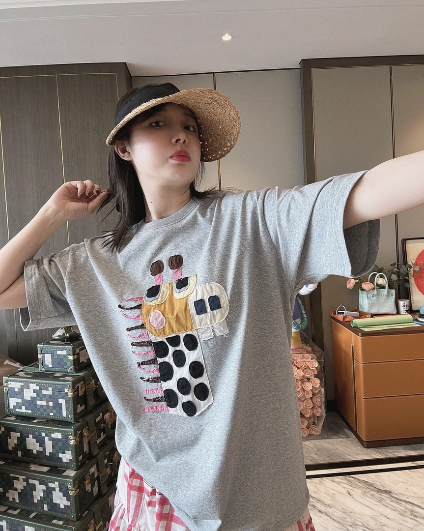 BETTER JOELAY-大版【长颈鹿先生】时尚简约百搭短袖T恤休闲KH3131