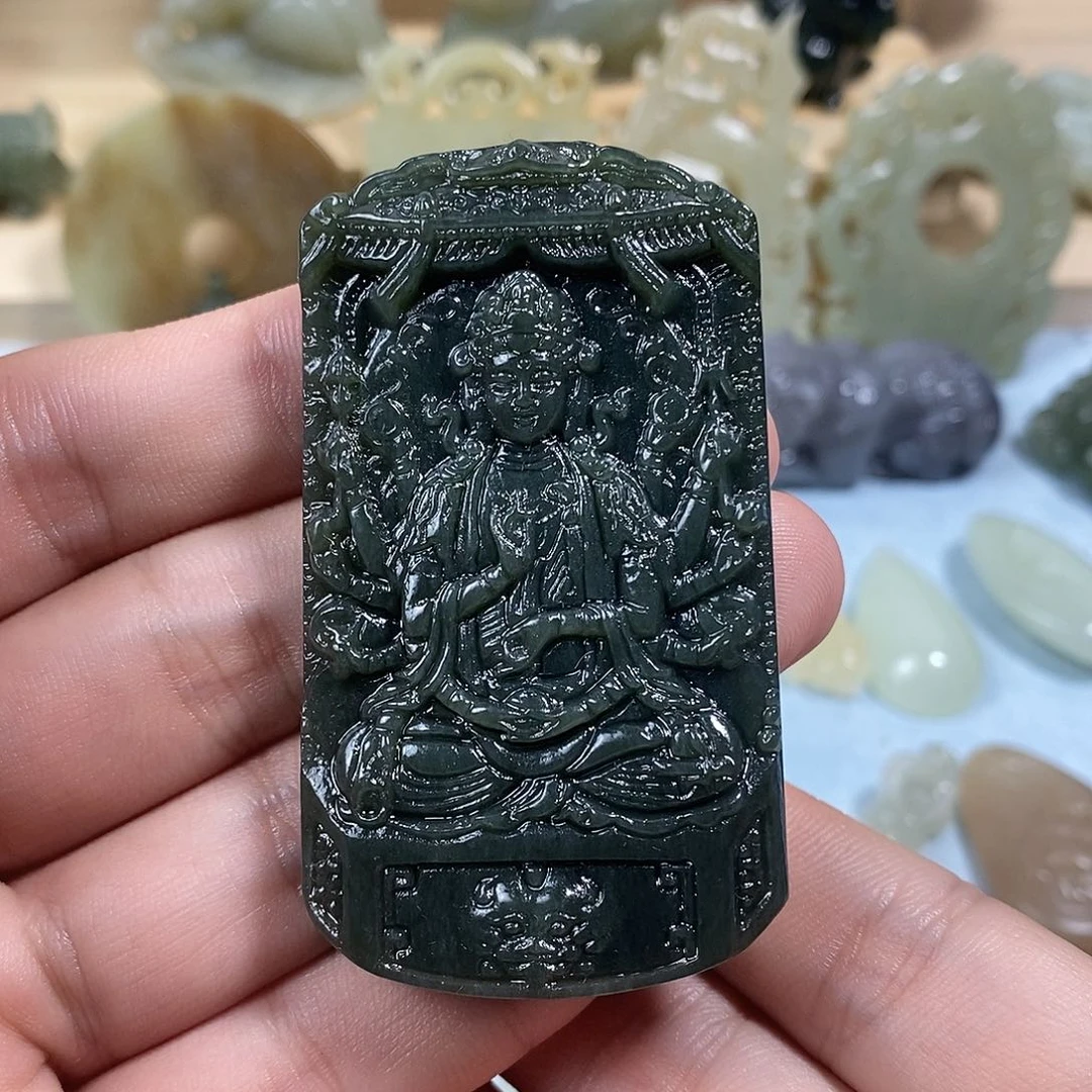 和田玉未镶嵌挂件