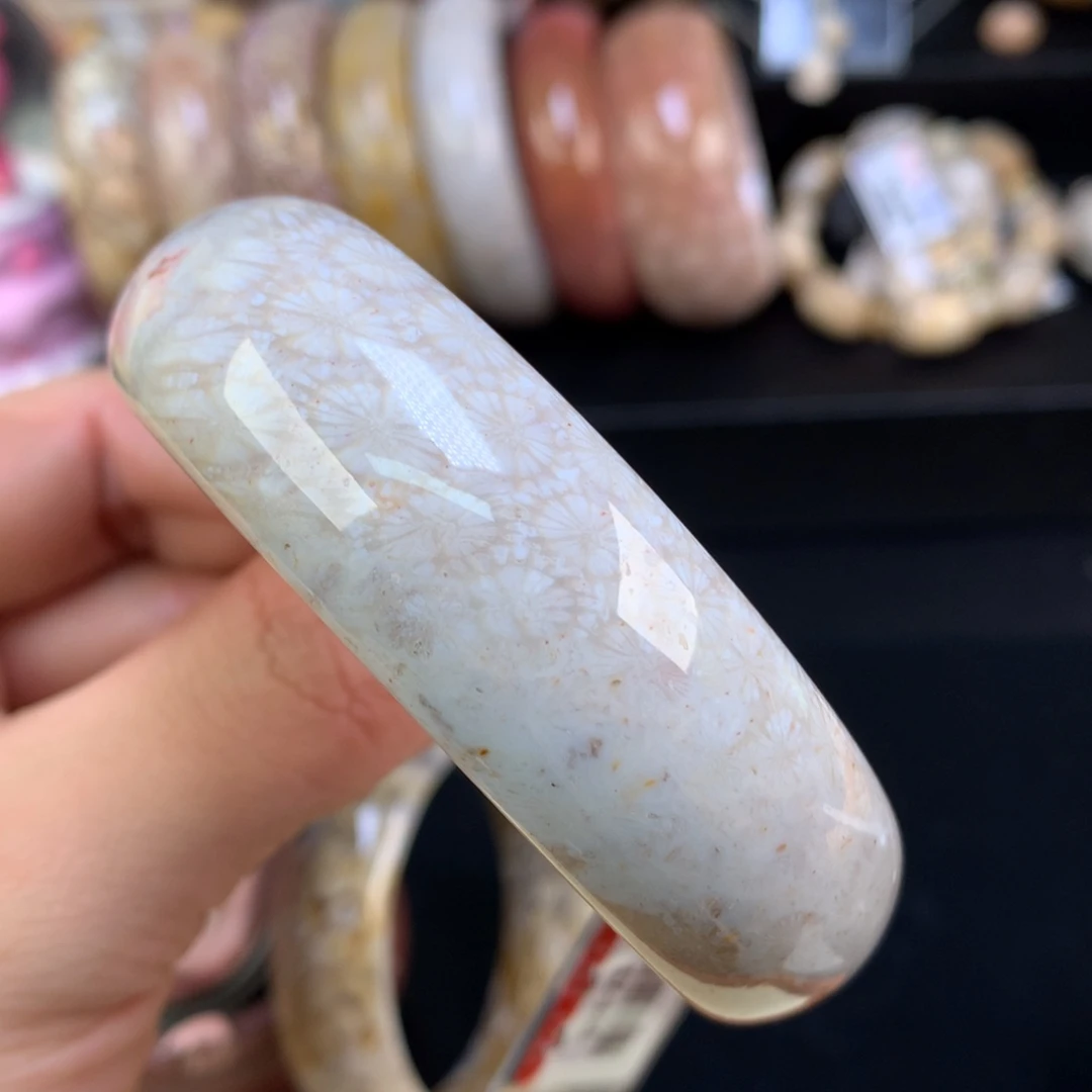 硅化珊瑚（珊瑚玉）未镶嵌颈饰61号半壁江山雏菊59.9圈