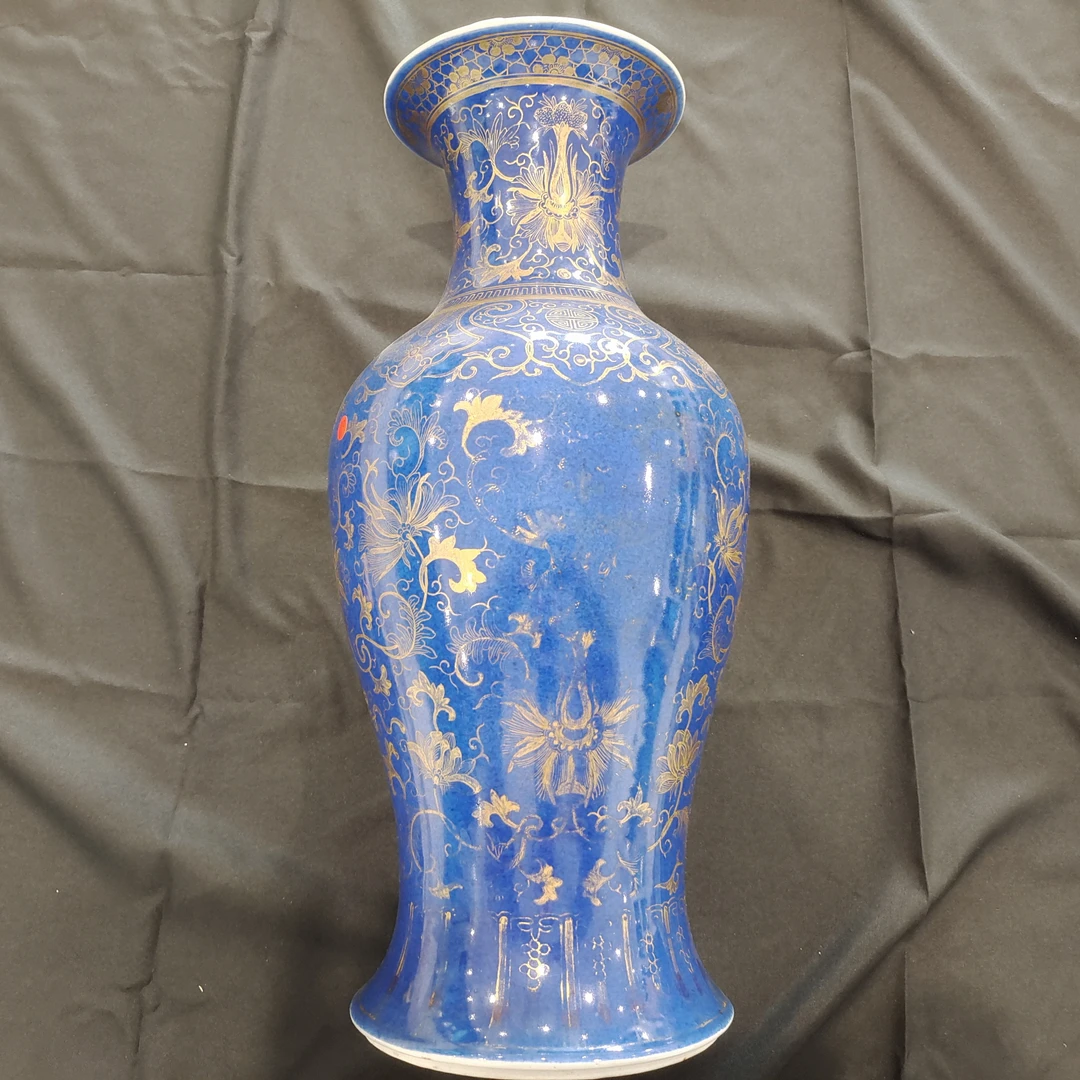 DS29 清光绪撒蓝描金观音瓶 直径18cm 高40cm